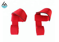 Κόκκινο περικάλυμμα καρπών Weightlifting με το βρόχο αντίχειρων, λουριά Bodybuilding υποστήριξης καρπών